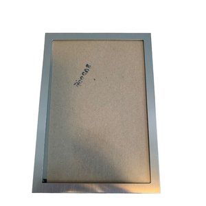 Vintage Brushed Silver Metal Picture Frame 5” X 7” Squared Edges